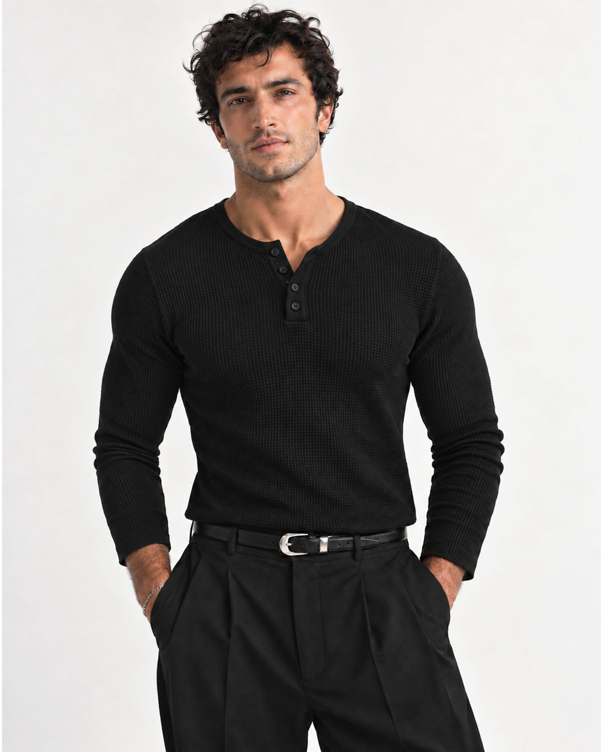 Classic Black Henley