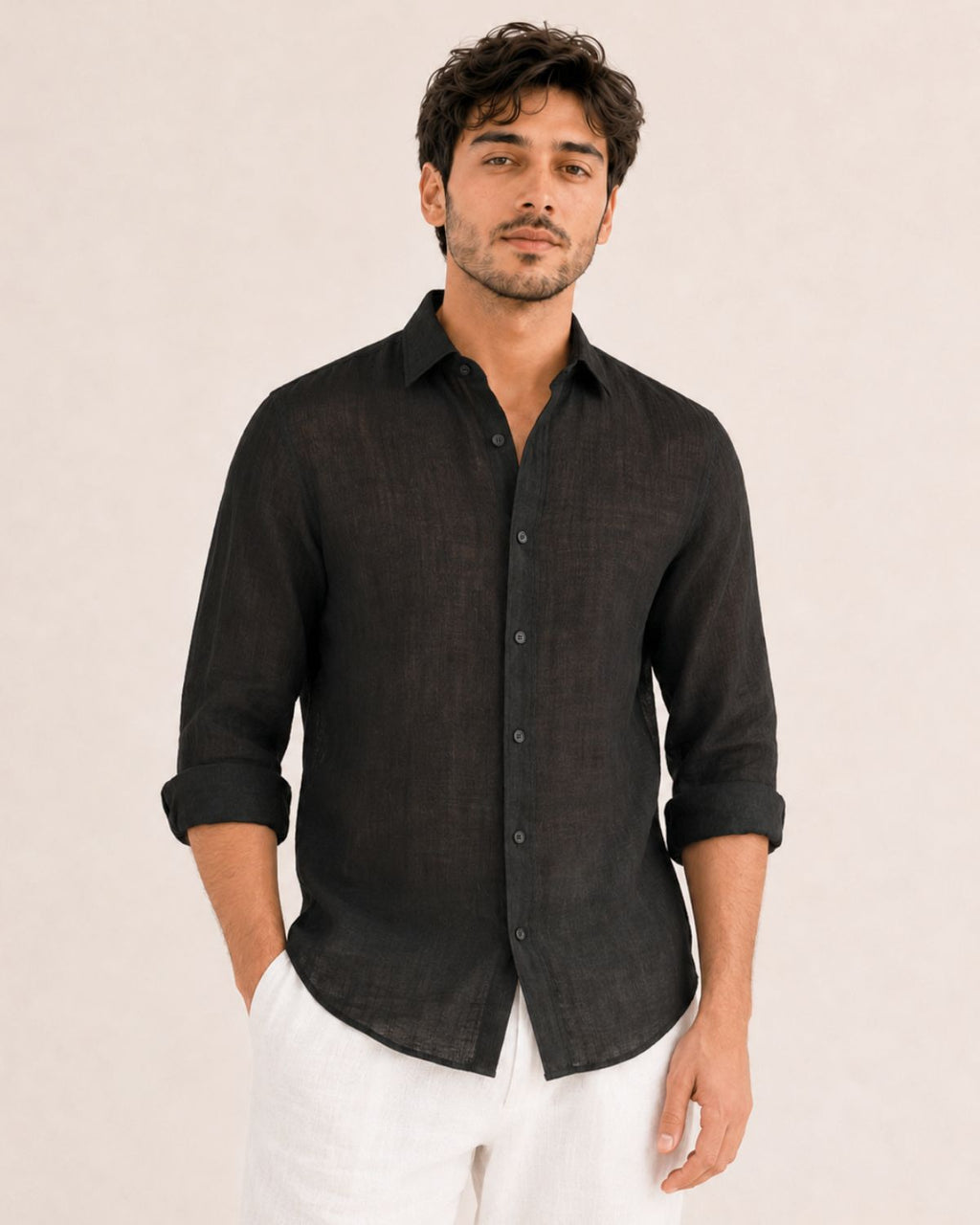 Rich Black Irish Linen