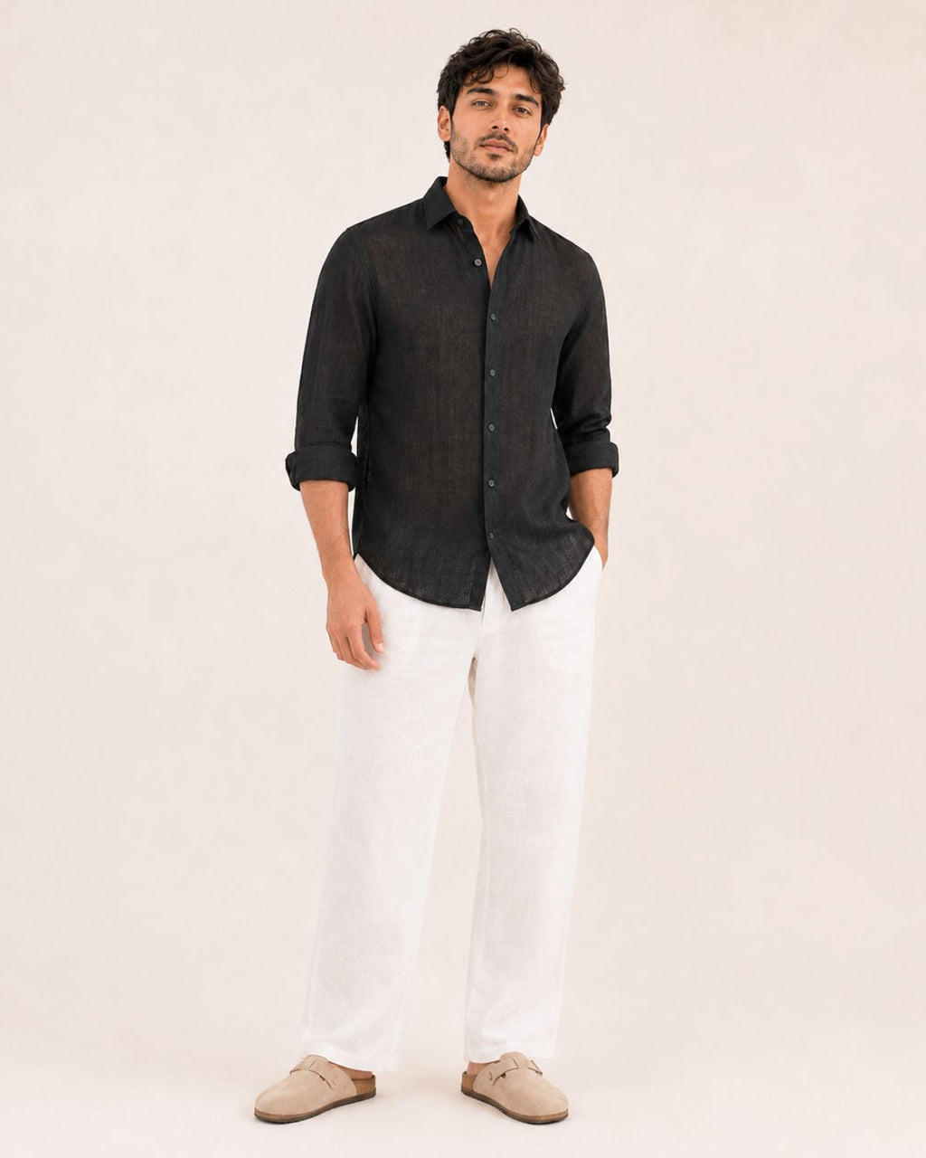 Rich Black Irish Linen