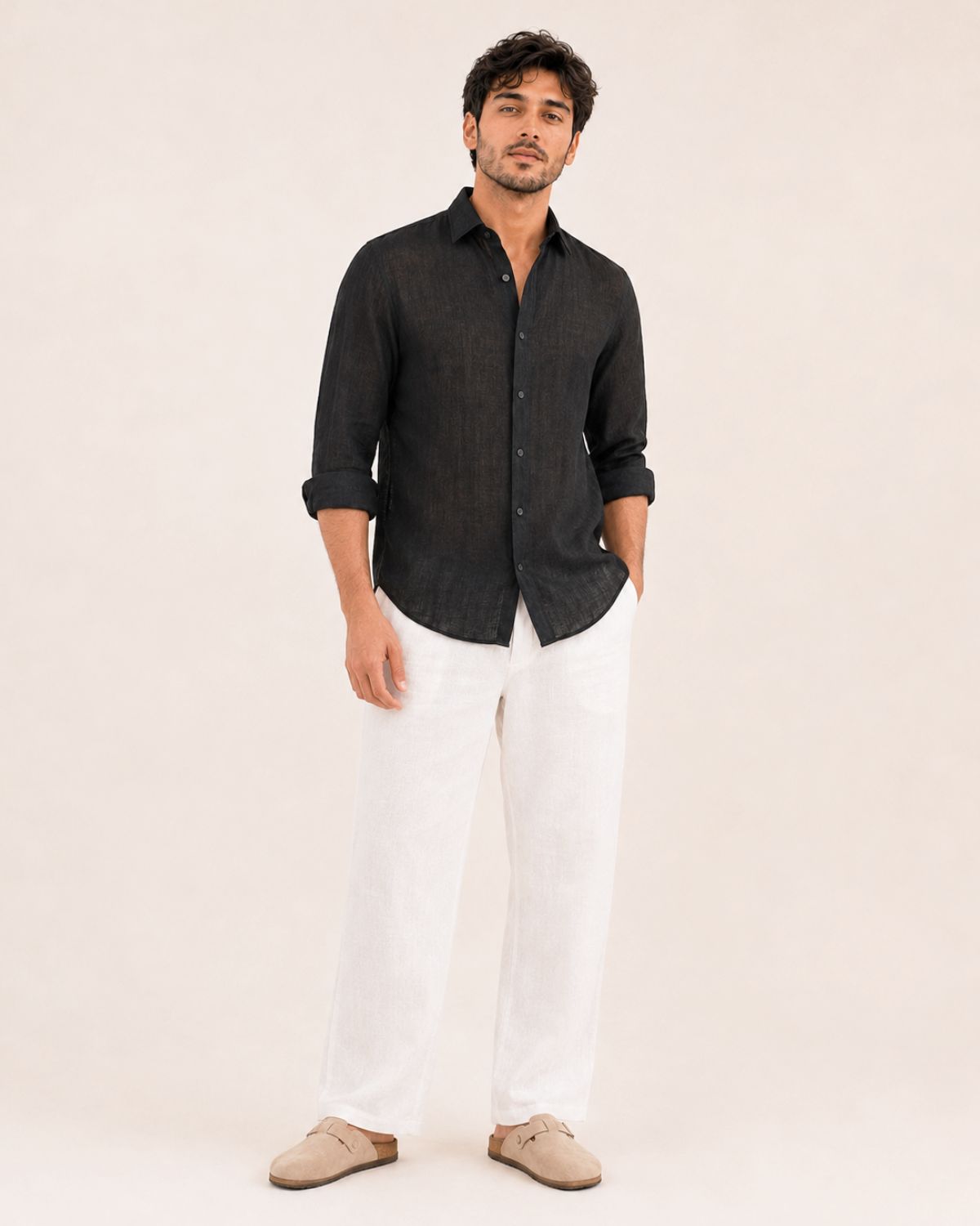 Rich Black Irish Linen