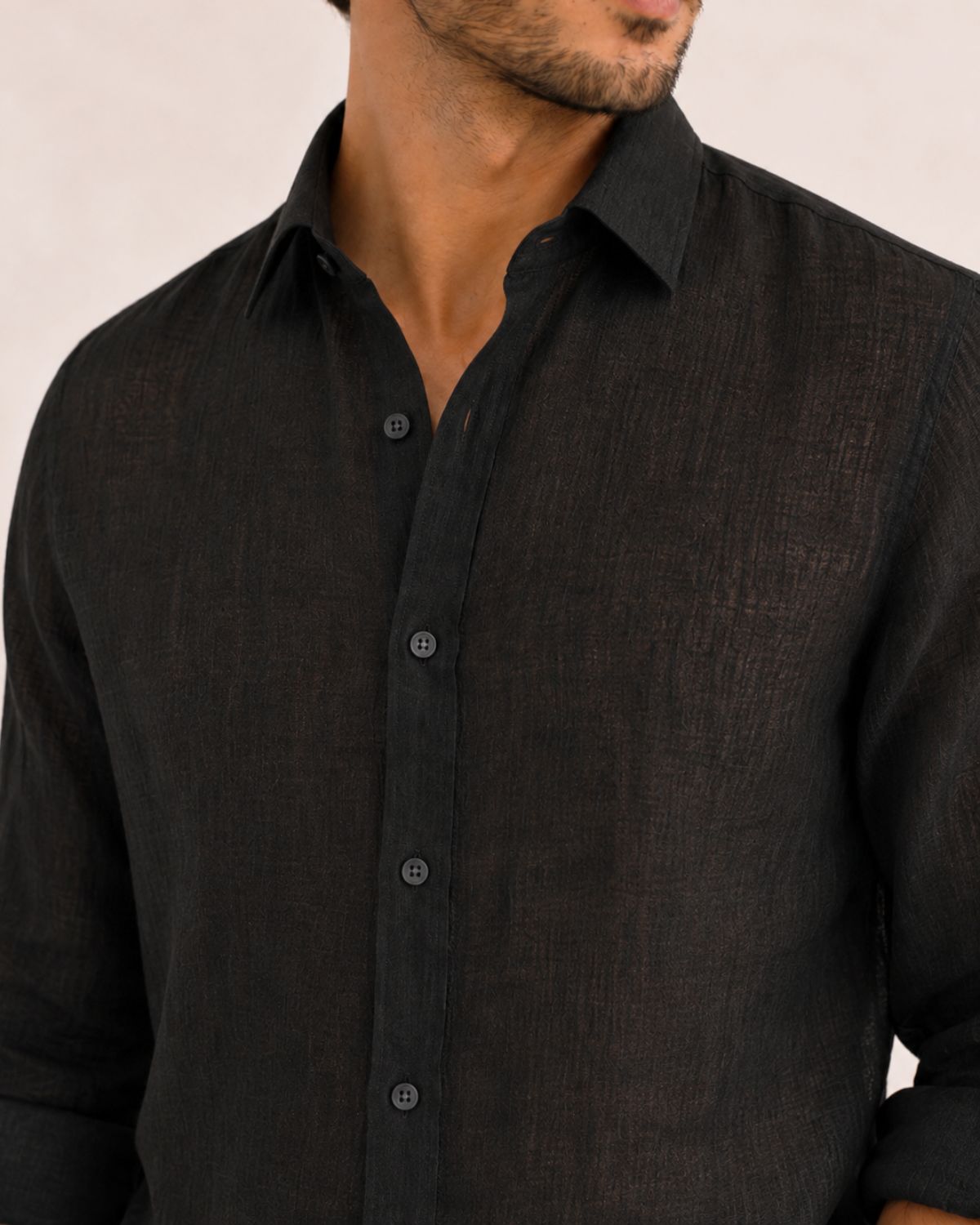 Rich Black Irish Linen