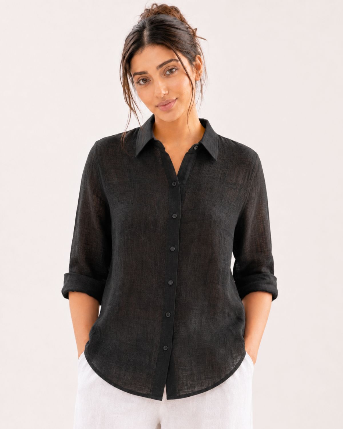 Rich Black Irish Linen
