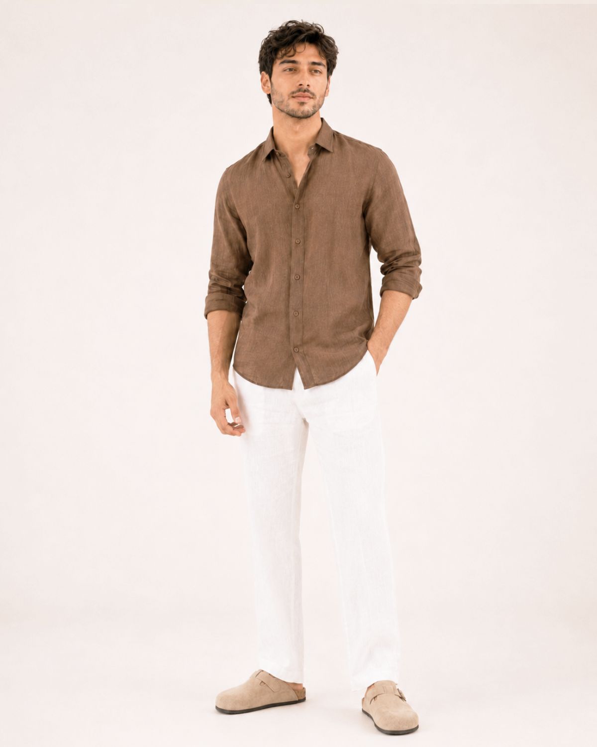 Caramel Brown Irish Linen
