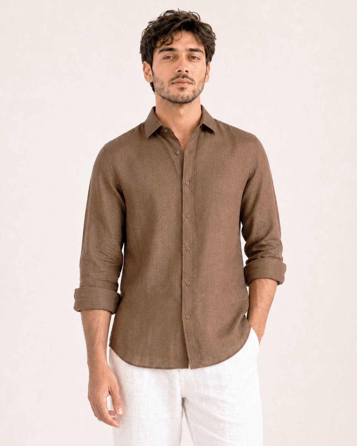 Caramel Brown Irish Linen