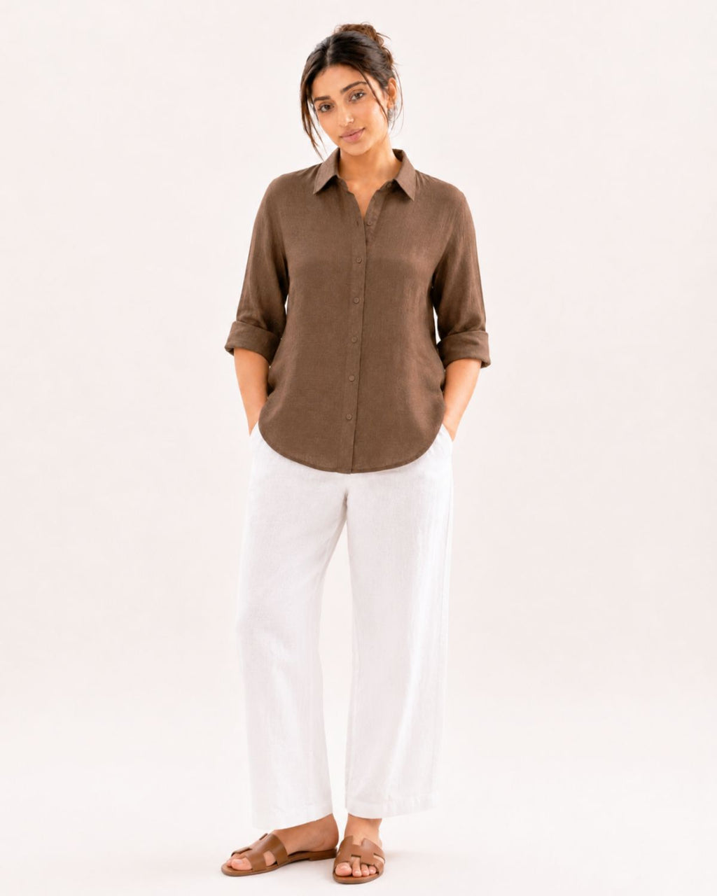 Caramel Brown Irish Linen
