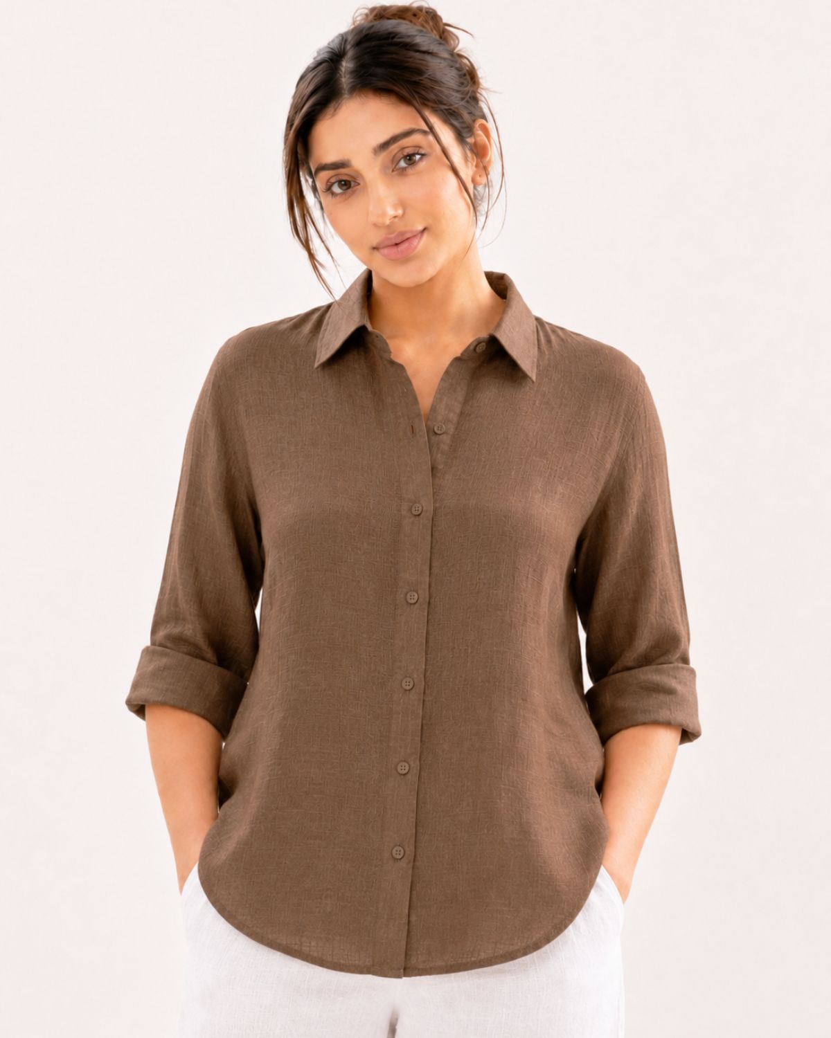 Caramel Brown Irish Linen