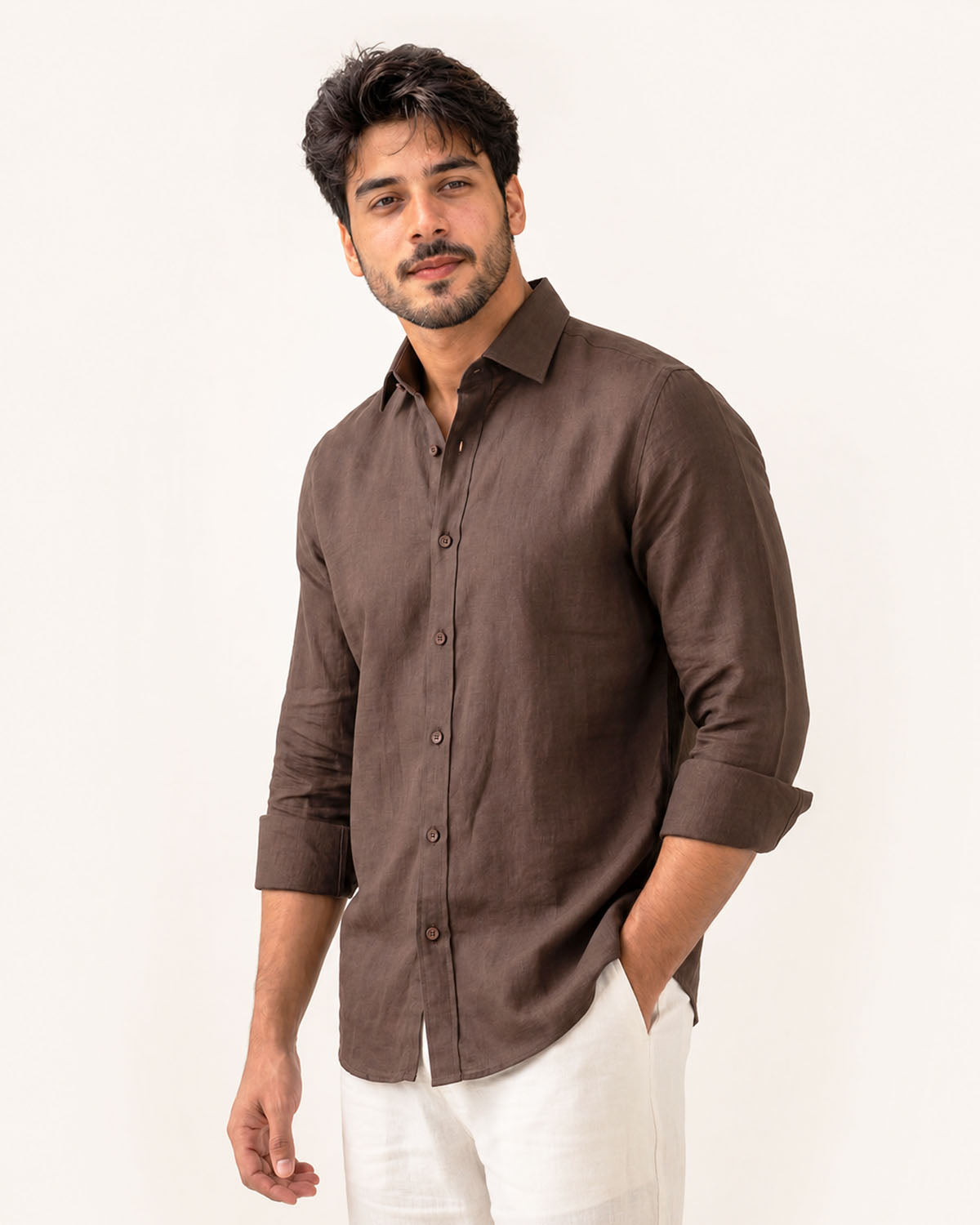 Coffee Brown Irish Linen