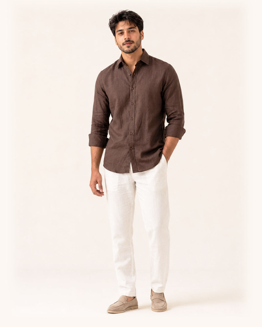 Coffee Brown Irish Linen
