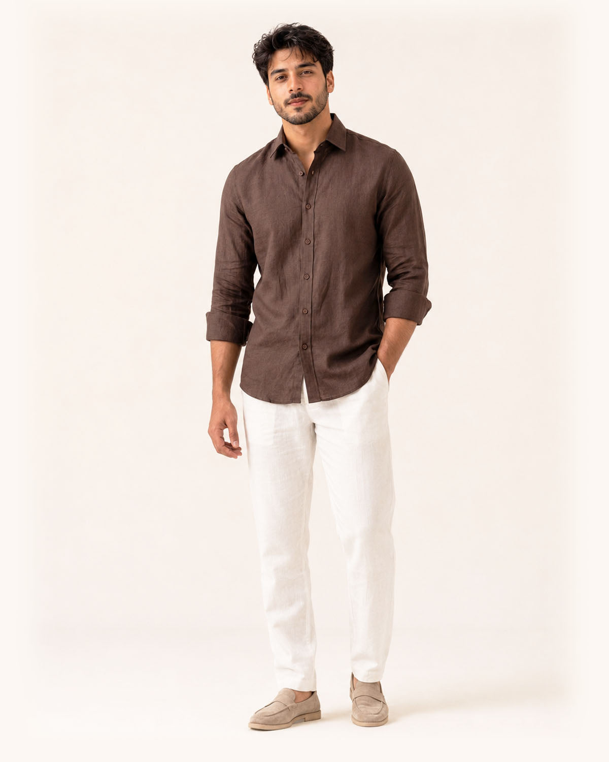 Coffee Brown Irish Linen