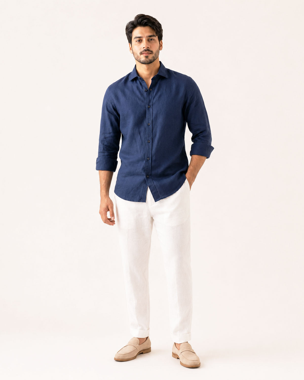 Night Blue Irish Linen