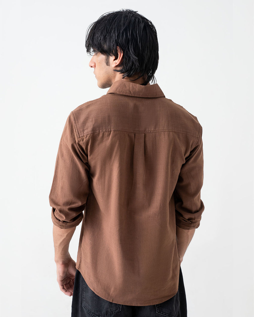 Brown Linen Button-Down