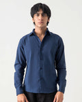 Navy Linen Button-Down