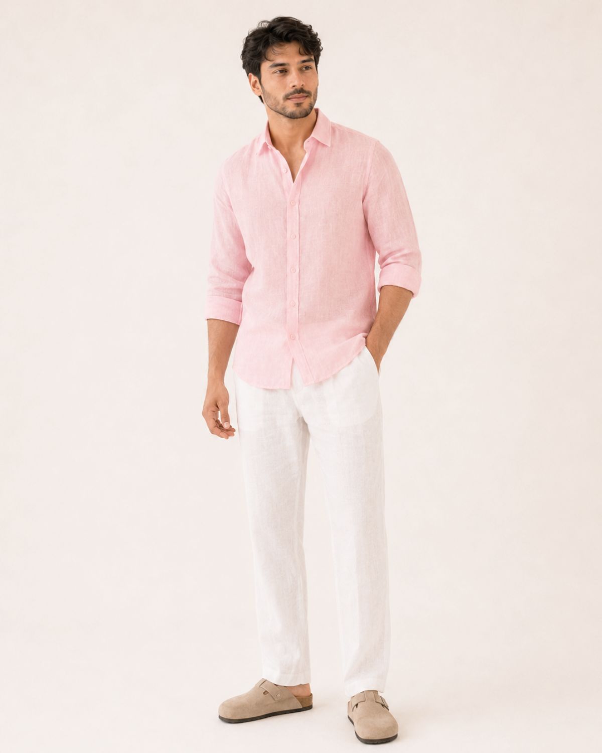 Powder Pink Irish Linen