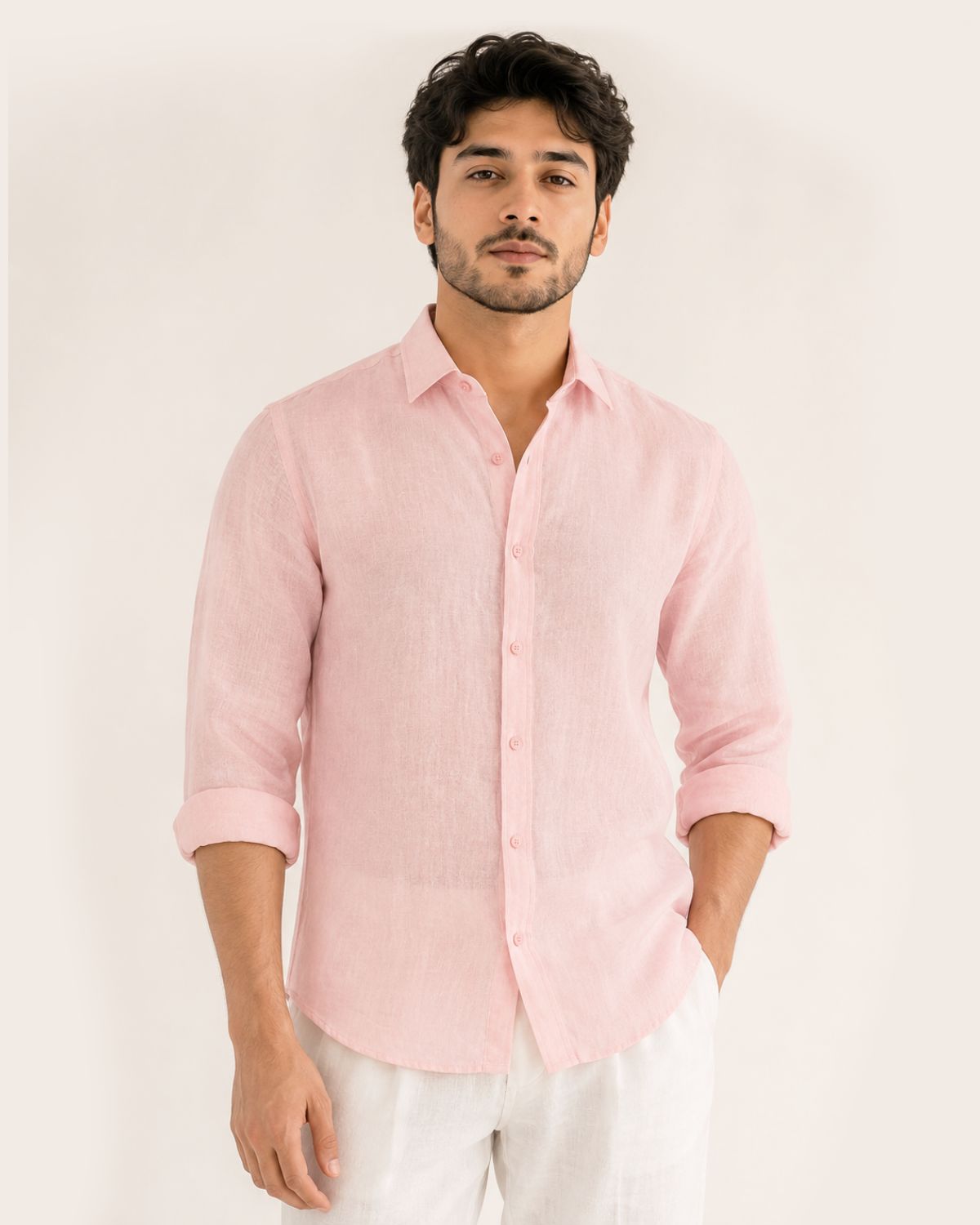 Powder Pink Irish Linen