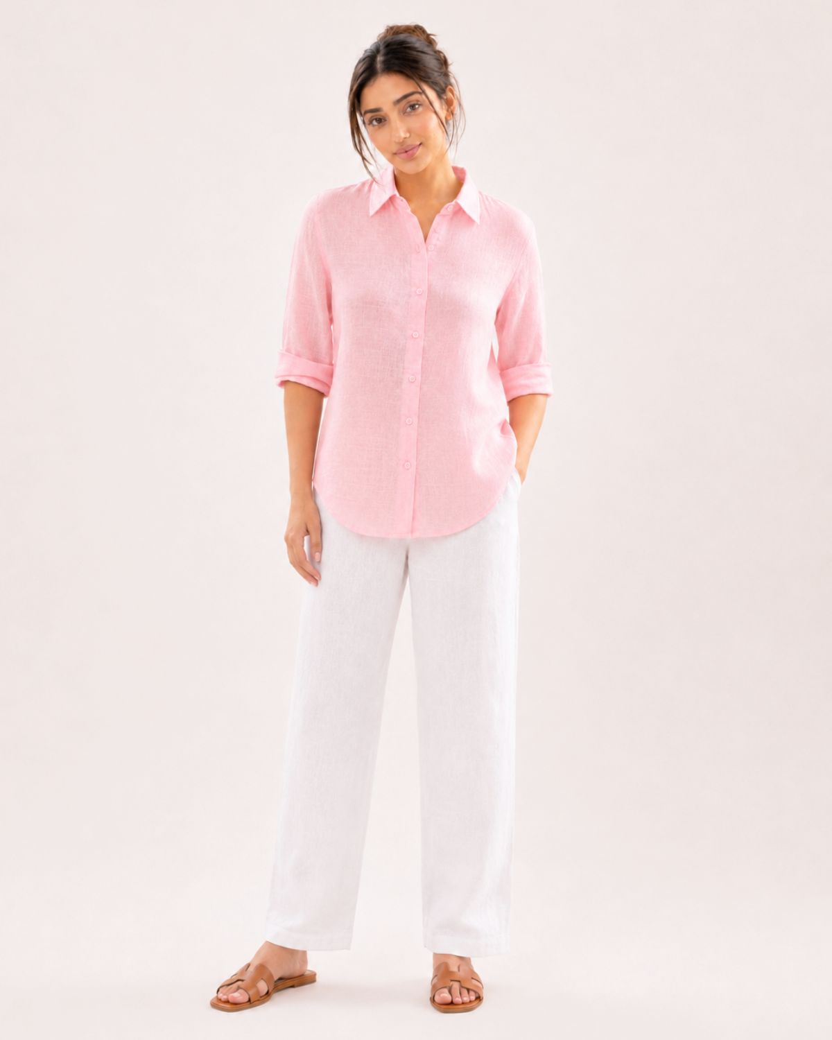 Powder Pink Irish Linen