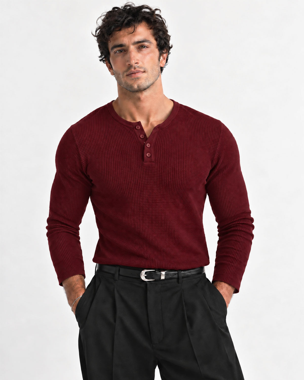 Cherry Red Henley