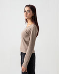 Coffee Rib Knit Top