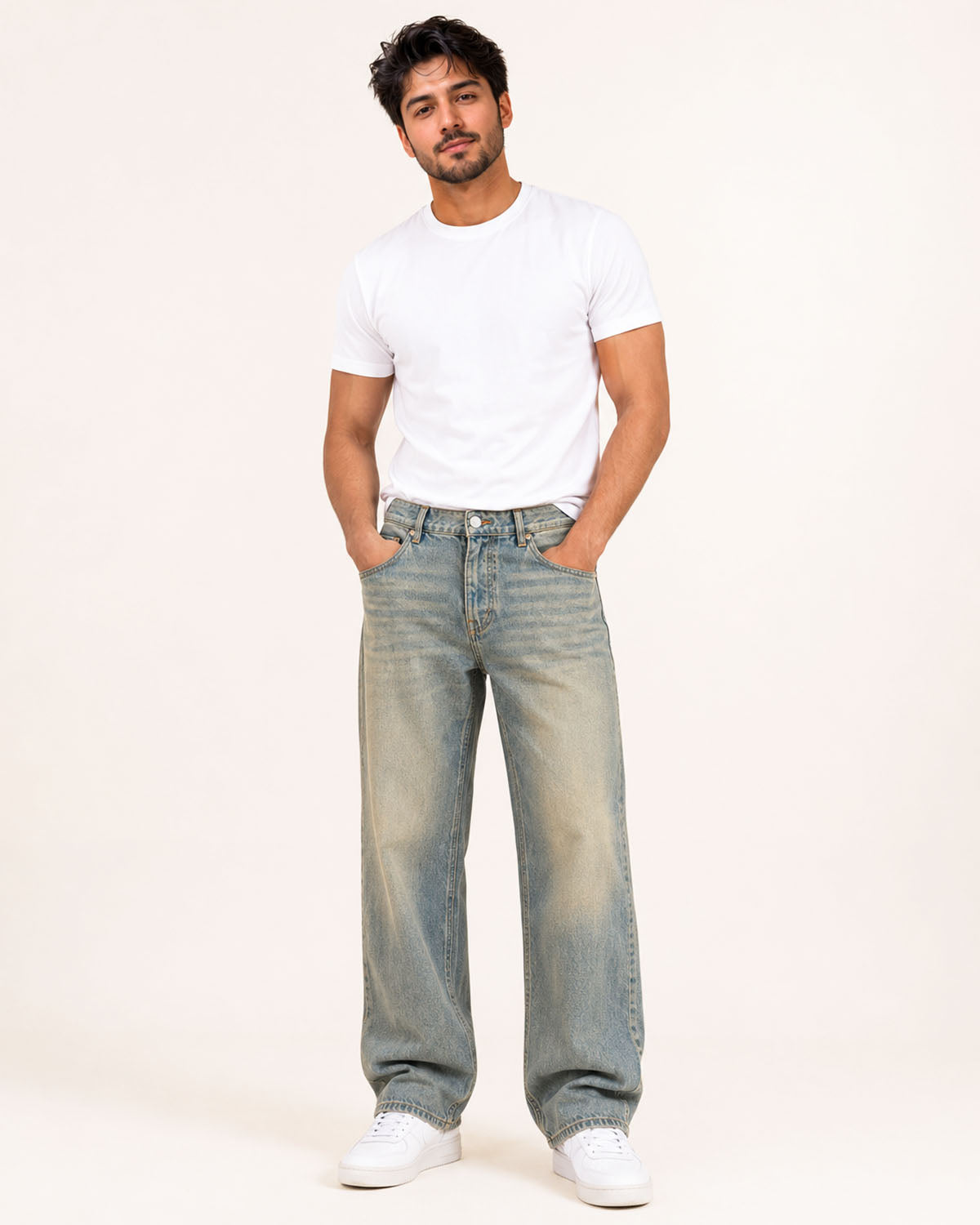 Sand Blue Relaxed Jeans