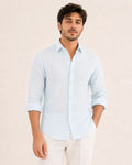 Ocean Blue Irish Linen