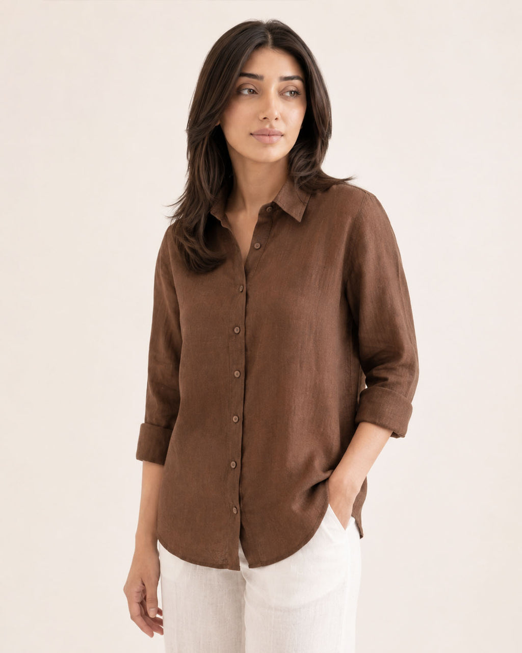 Coffee Brown Irish Linen