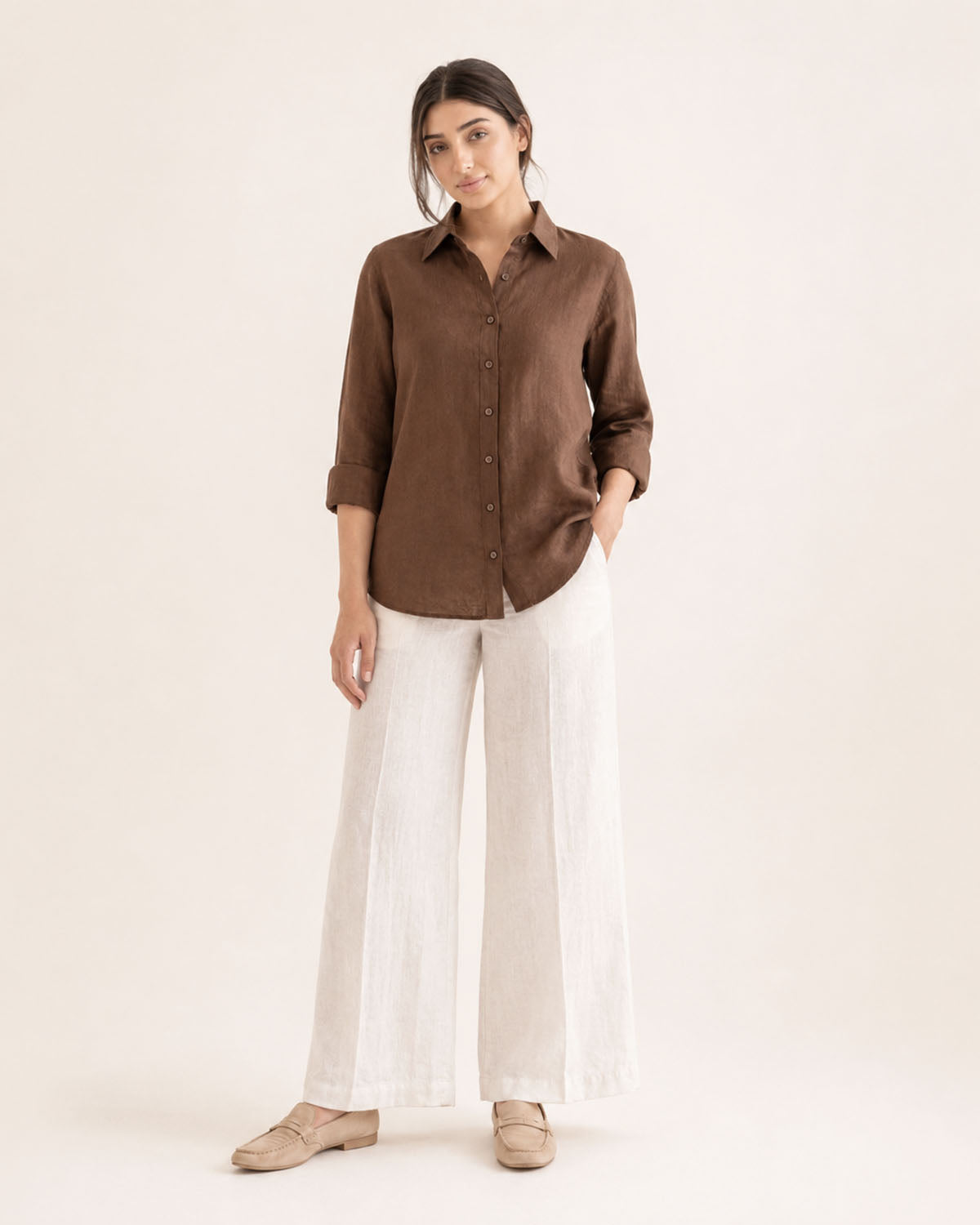 Coffee Brown Irish Linen